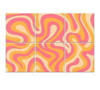 6 Pack Acoustic Foam Panels Sound Proofing Panels Psychedelic swirl groovy Psychedelic retro wave Liquid Acoustic Wall Panel Soundproofing for Livingroom Nursery Room Decor