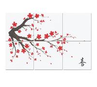 6 Pack Acoustic Foam Panels Sound Proofing Panels Realistic blossom Japanese cherry tree white Acoustic Wall Panel Soundproofing for Livingroom Nursery Room 72"x48" Home Decor
