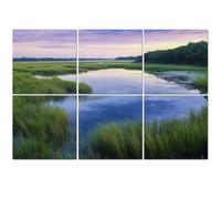 6 Pack Acoustic Foam Panels Sound Proofing Panels Reflective South Lowcountry Marsh Scene Sunset ACE Basin Acoustic Wall Panel Soundproofing for Livingroom Nursery Room 72"x48" Home Decor