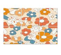 6 Pack Acoustic Foam Panels Sound Proofing Panels Retro 70s 60s Floral Hippie Mushrooms Summer Groovy Flower Acoustic Wall Panel Soundproofing for Livingroom Nursery Room 72"x48" Home Decor