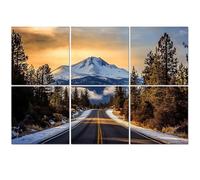 6 Pack Acoustic Foam Panels Sound Proofing Panels Road to Mount Shasta California Acoustic Wall Panel Soundproofing for Livingroom Nursery Room 72"x48" Home Decor