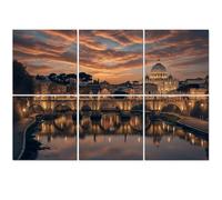 6 Pack Acoustic Foam Panels Sound Proofing Panels rome tiber st peters basilica vatican italy italy water city Acoustic Wall Panel Soundproofing for Livingroom Nursery Room 72"x48" Home Decor