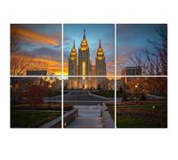 6 Pack Acoustic Foam Panels Sound Proofing Panels salt lake city sunset water pictures royalty Acoustic Wall Panel Soundproofing for Livingroom Nursery Room 72"x48" Home Decor