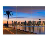 6 Pack Acoustic Foam Panels Sound Proofing Panels San Diego downtown skyline palm tree dawn Acoustic Wall Panel Soundproofing for Livingroom Nursery Room 72"x48" Home Decor