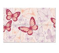 6 Pack Acoustic Foam Panels Sound Proofing Panels Seamless hand drawn butterflies seamless Acoustic Wall Panel Soundproofing for Livingroom Nursery Room 72"x48" Home Decor