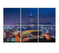 6 Pack Acoustic Foam Panels Sound Proofing Panels Seoul City Skyline N Seoul Tower South Korea Acoustic Wall Panel Soundproofing for Livingroom Nursery Room 72"x48" Home Decor