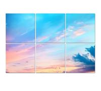 6 Pack Acoustic Foam Panels Sound Proofing Panels Sky pink blue colors effect light pastel colored sunset Acoustic Wall Panel Soundproofing for Livingroom Nursery Room 72"x48" Home Decor