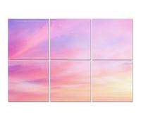 6 Pack Acoustic Foam Panels Sound Proofing Panels Sky pink blue colors effect light pastel colored sunset Acoustic Wall Panel Soundproofing for Livingroom Nursery Room 72"x48" Home Decor
