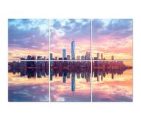6 Pack Acoustic Foam Panels Sound Proofing Panels Skyline World Trade Center building twilight Acoustic Wall Panel Soundproofing for Livingroom Nursery Room 72"x48" Home Decor