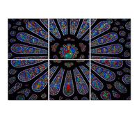 6 Pack Acoustic Foam Panels Sound Proofing Panels South Rose Window Dame Cathedral Acoustic Wall Panel Soundproofing for Livingroom Nursery Room 72"x48" Home Decor