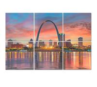 6 Pack Acoustic Foam Panels Sound Proofing Panels St Louis downtown city skyline Acoustic Wall Panel Soundproofing for Livingroom Nursery Room 72"x48" Home Decor