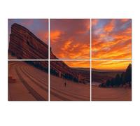 6 Pack Acoustic Foam Panels Sound Proofing Panels sun rise red rocks amphitheater Morrison Colorado Acoustic Wall Panel Soundproofing for Livingroom Nursery Room 72"x48" Home Decor