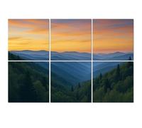 6 Pack Acoustic Foam Panels Sound Proofing Panels Sunrise Landscape Great Smoky Mountains National Park Acoustic Wall Panel Soundproofing for Livingroom Nursery Room 72"x48" Home Decor