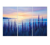6 Pack Acoustic Foam Panels Sound Proofing Panels Sunrise Ocean Wildflowers Blue Seascape Painting Beach Acoustic Wall Panel Soundproofing for Livingroom Nursery Room 72"x48" Home Decor