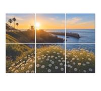 6 Pack Acoustic Foam Panels Sound Proofing Panels Sunset La Jolla cove beach San Diego California Acoustic Wall Panel Soundproofing for Livingroom Nursery Room 72"x48" Home Decor