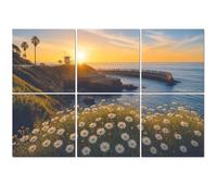 6 Pack Acoustic Foam Panels Sound Proofing Panels Sunset La Jolla cove beach San Diego California Acoustic Wall Panel Soundproofing for Livingroom Nursery Room 72"x48"-180x120cm-(WxH) Home Decor