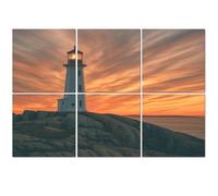 6 Pack Acoustic Foam Panels Sound Proofing Panels Sunset Lighthouse Peggy s Cove Halifax Nova Scotia Acoustic Wall Panel Soundproofing for Livingroom Nursery Room 72"x48" Home Decor