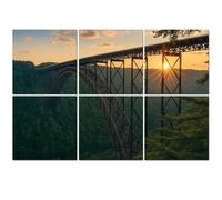 6 Pack Acoustic Foam Panels Sound Proofing Panels Sunset New River Gorge Bridge West Virginia Acoustic Wall Panel Soundproofing for Livingroom Nursery Room 72"x48" Home Decor