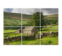 6 Pack Acoustic Foam Panels Sound Proofing Panels Swaledale Yorkshire Dales England Acoustic Wall Panel Soundproofing for Livingroom Nursery Room 72"x48" Home Decor