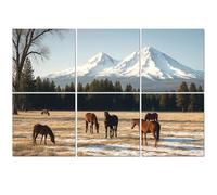6 Pack Acoustic Foam Panels Sound Proofing Panels Three Sisters Ranch Horses Livestock Cascade Mountains Acoustic Wall Panel Soundproofing for Livingroom Nursery Room Decor