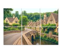 6 Pack Acoustic Foam Panels Sound Proofing Panels Traditional Cotswold village England Acoustic Wall Panel Soundproofing for Livingroom Nursery Room 72"x48" Home Decor