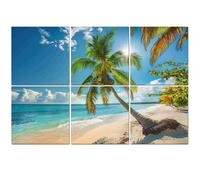 6 Pack Acoustic Foam Panels Sound Proofing Panels Tropical beach Punta Cana Dominican Republic Caribbean island Acoustic Wall Panel Soundproofing for Livingroom Nursery Room 72"x48" Home Decor