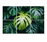 6 Pack Acoustic Foam Panels Sound Proofing Panels Tropical green leaves dark nature summer forest Acoustic Wall Panel Soundproofing for Livingroom Nursery Room 72"x48" Home Decor