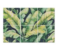 6 Pack Acoustic Foam Panels Sound Proofing Panels Tropical leaves banana leaf jungle foliage floral seamless Acoustic Wall Panel Soundproofing for Livingroom Nursery Room 72"x48" Home Decor