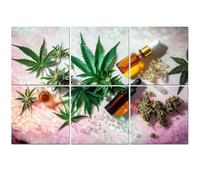 6 Pack Acoustic Foam Panels Sound Proofing Panels various glass bottles oil thc tincture leaves marble Acoustic Wall Panel Soundproofing for Livingroom Nursery Room 72"x48" Home Decor