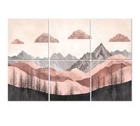 6 Pack Acoustic Foam Panels Sound Proofing Panels Venetian Garden Stylized Mountain Ranges Symmetrical Cloud Acoustic Wall Panel Soundproofing for Livingroom Nursery Room 72"x48" Home Decor