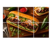 6 Pack Acoustic Foam Panels Sound Proofing Panels Vietnamese Pork Banh Mi Sandwich Acoustic Wall Panel Soundproofing for Livingroom Nursery Room 72"x48" Home Decor