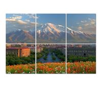 6 Pack Acoustic Foam Panels Sound Proofing Panels view city yerevan capital armenia two peaks Acoustic Wall Panel Soundproofing for Livingroom Nursery Room 72"x48" Home Decor