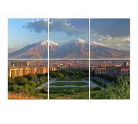 6 Pack Acoustic Foam Panels Sound Proofing Panels view city yerevan capital armenia two peaks Acoustic Wall Panel Soundproofing for Livingroom Nursery Room 72"x48" Home Decor