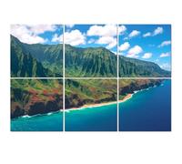 6 Pack Acoustic Foam Panels Sound Proofing Panels View Napali Coast Kauai island Hawaii Acoustic Wall Panel Soundproofing for Livingroom Nursery Room 72"x48" Home Decor