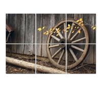 6 Pack Acoustic Foam Panels Sound Proofing Panels wagon wheel barn autumn pictures royalty free photos Acoustic Wall Panel Soundproofing for Livingroom Nursery Room 72"x48" Home Decor