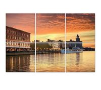 6 Pack Acoustic Foam Panels Sound Proofing Panels waterfront skyline scenic view savannah georgia seaport city Acoustic Wall Panel Soundproofing for Livingroom Nursery Room 72"x48" Home Decor