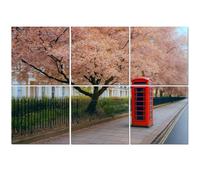6 Pack Acoustic Foam Panels Sound Proofing red telephone booth street London under blossoming trees Acoustic Wall Panel Soundproofing for Livingroom Nursery Room 180x120cm Home Decor