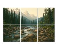 6 Pack Acoustic Foam Panels Sound Proofing river white mountains new hampshire forest dawns Acoustic Wall Panel Soundproofing for Livingroom Nursery Room 180x120cm Home Decor