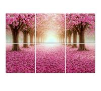 6 Pack Acoustic Foam Panels Sound Proofing romantic tunnel pink flower trees Blossom blooming Spring Acoustic Wall Panel Soundproofing for Livingroom Nursery Room 180x120cm Home Decor