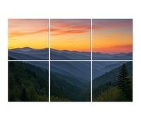 6 Pack Acoustic Foam Panels Sound Proofing Sunrise Landscape Great Smoky Mountains National Park Gatlinburg TN Acoustic Wall Panel Soundproofing for Livingroom Nursery Room 180x120cm Home Decor