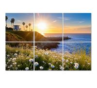 6 Pack Acoustic Foam Panels Sound Proofing Sunset La Jolla cove beach San Diego California Acoustic Wall Panel Soundproofing for Livingroom Nursery Room 180x120cm Home Decor