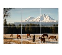6 Pack Acoustic Foam Panels Sound Proofing Three Sisters Ranch Horses Livestock Cascade Mountains Oregon United Acoustic Wall Panel Soundproofing for Livingroom Nursery Room 180x120cm Home Decor