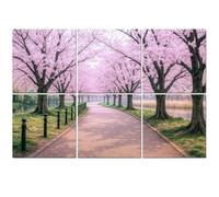 6 Pack Acoustic Foam Panels Sound Proofing Walking path under beautiful tree cherry tree tunnel Acoustic Wall Panel Soundproofing for Livingroom Nursery Room 180x120cm Home Decor