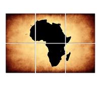6 Pack Acoustic Wall Panels Sound Absorbing Wall Art acoustic foam Africa map grungy paper 72"x48" Sound Proofing Panels for walls Decorative Noise Dampening