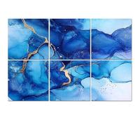 6 Pack Acoustic Wall Panels Sound Absorbing Wall Art acoustic foam Alcohol ink colors Abstract multicolored texture 72"x48" Sound Proofing Panels for walls Decorative Noise Dampening