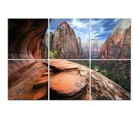 6 Pack Acoustic Wall Panels Sound Absorbing Wall Art acoustic foam angels landing zion national park utah landscapes pictures 72"x48" Sound Proofing Panels for walls Decorative Noise Dampening