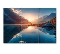 6 Pack Acoustic Wall Panels Sound Absorbing Wall Art acoustic foam Beautiful landscape high mountains illuminated peaks stones 72"x48" Sound Proofing Panels for walls Decorative Noise Dampening