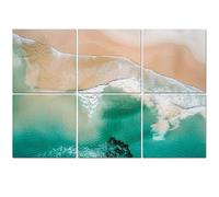 6 Pack Acoustic Wall Panels Sound Absorbing Wall Art acoustic foam Clean ocean waves breaking white sand beach turquoise 72"x48" Sound Proofing Panels for walls Decorative Noise Dampening