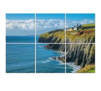 6 Pack Acoustic Wall Panels Sound Absorbing Wall Art acoustic foam Cliffs Old Head County Cork Ireland 72"x48" Sound Proofing Panels for walls Decorative Noise Dampening