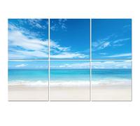 6 Pack Acoustic Wall Panels Sound Absorbing Wall Art acoustic foam Empty sandy beach sea clear sky 72"x48" Sound Proofing Panels for walls Decorative Noise Dampening